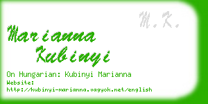 marianna kubinyi business card